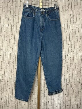 Vintage L.L. Bean Flannel Lined Jeans 8 Reg Side Elastic Straight Leg relaxed